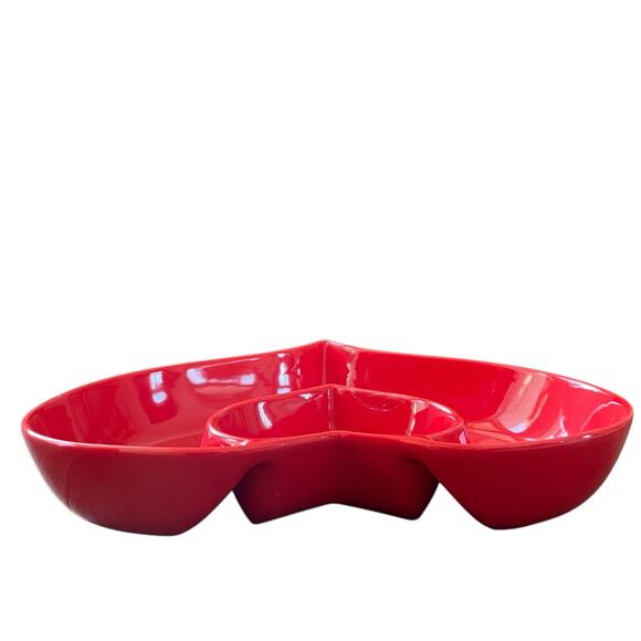 Brandani RED Heart Shaped Porcelain Appetizer Bowl 11in Valentines Day New - Picture 3 of 13